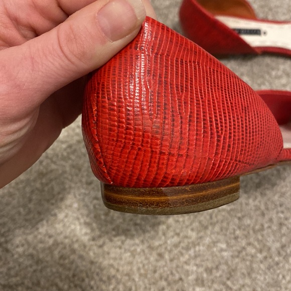 Alice + olivia red pointed toe leather flats. Size 40. - Picture 11 of 12